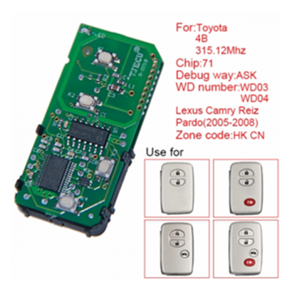 QKY013054 for Toyota smart card board 4 buttons 315.12MHZ number 271451-0140-HK-CN