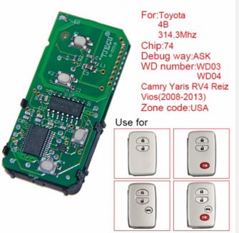 QKY013057 for Toyota smart card board 4 key 314.3 MHZ number 271451-3370-USA