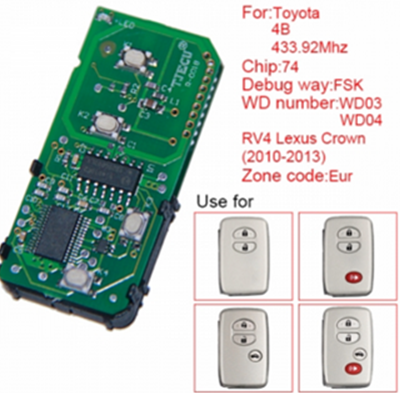 QKY013058 for Toyota smart card board 4 buttons 433.92MHZ number 271451-5290-Eur