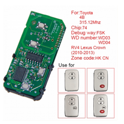 QKY013059 for Toyota smart card board 4 buttons 315.12MHZ number 271451-5290-Eur