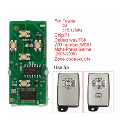 QKY013063 for Toyota smart card board 4 buttons 315.12MHZ number 271451-6221-HK-CN