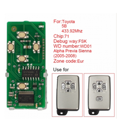 QKY013064 for Toyota smart card board 5 buttons 433.92MHZ number 271451-6221-Eur